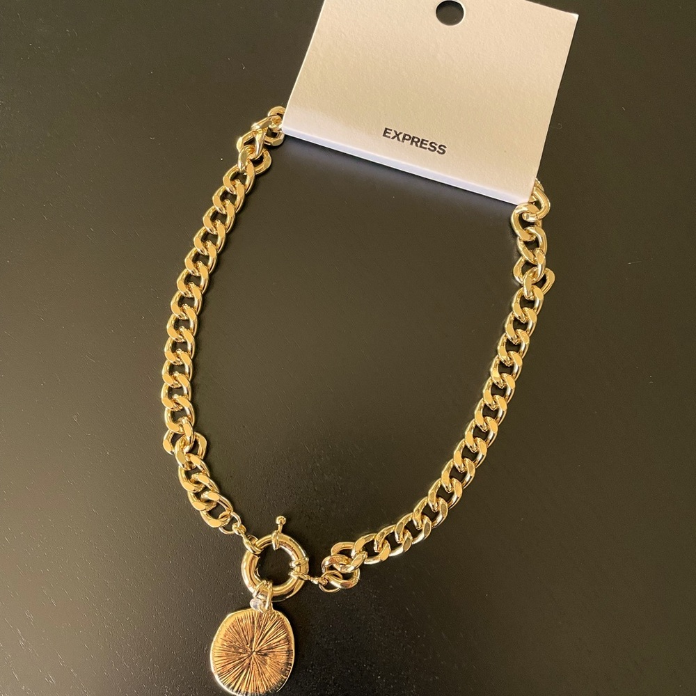 Nwt Express Gold Statement Necklace - image 2